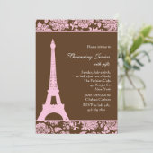 Paris en Chocolate Bridal Shower Kaart (Staand voorkant)