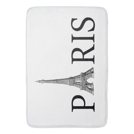 Paris en Eiffeltoren in Black and White Bath Mat (Voorkant Verticaal)