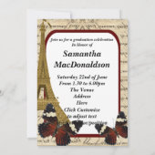 Paris en vlinders foto afstuderen kaart (Achterkant)