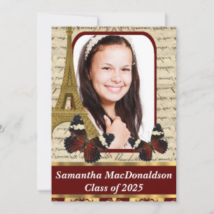 Paris en vlinders foto afstuderen kaart