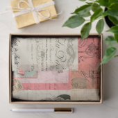 Paris Ephemera Franse  roze beige ontkoppeling Tissuepapier (Geschenk)