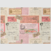 Paris Ephemera Franse  roze beige ontkoppeling Tissuepapier (Voorkant)
