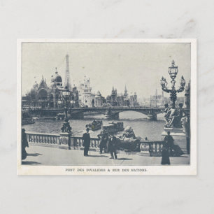 Paris Expo 1900, Pont des invalides et Rue des nat Briefkaart