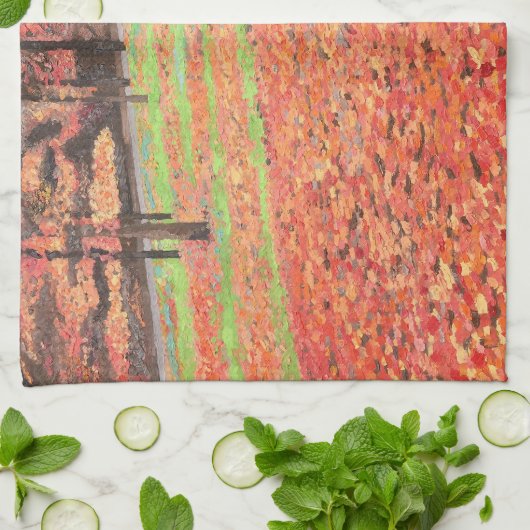 Paris Falling Leaves Dish Towel Theedoek (Gevouwen)