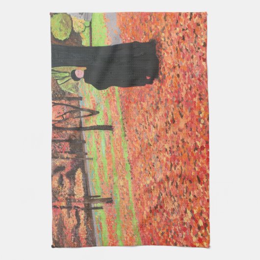 Paris Falling Leaves Dish Towel Theedoek (Verticaal)