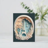 Paris Faux Papercut Style Briefkaart (Staand voorkant)