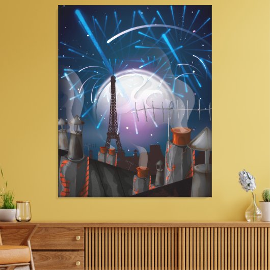 Paris Fireworks Canvas Afdruk (Insitu (Woonkamer))