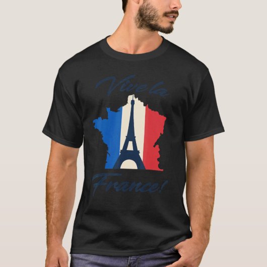Paris Flag Eiffel Tower T-shirt (Voorkant)