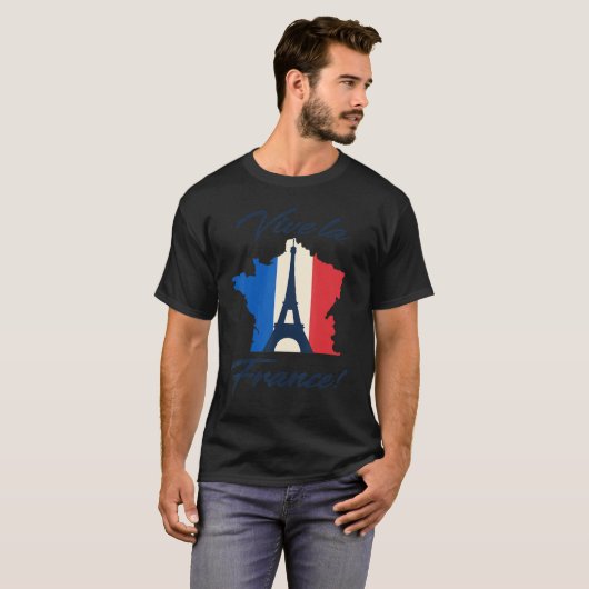 Paris Flag Eiffel Tower T-shirt (Voorkant volledig)