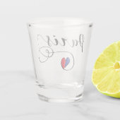 Paris Flag Heart, Frankrijk Shot Glas (Achterkant)