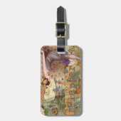 Paris Flapper Art Deco Peacock Vintage Bagagelabel (Voorkant verticaal)