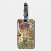 Paris Flapper Art Deco Peacock Vintage Bagagelabel (Achterkant verticaal)