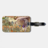 Paris Flapper Art Deco Peacock Vintage Bagagelabel (Achterkant horizontaal)