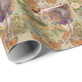 Paris Flapper Art Deco Peacock Vintage Cadeaupapier (Rol Hoek)