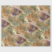 Paris Flapper Art Deco Peacock Vintage Cadeaupapier (Vlak)