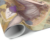 Paris Flapper Art Deco Peacock Vintage Cadeaupapier (Rol Hoek)