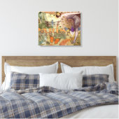 Paris Flapper Art Deco Peacock Vintage Canvas Afdruk (Insitu (Slaapkamer))