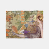 Paris Flapper Art Deco Peacock Vintage Fleece Deken (Voorkant (Horizontaal))