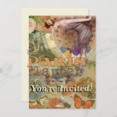 Paris Flapper Art Deco Peacock Vintage Kaart (Voorkant / Achterkant)