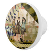 Paris Flappers Scene Keramische Knop (Rechts)