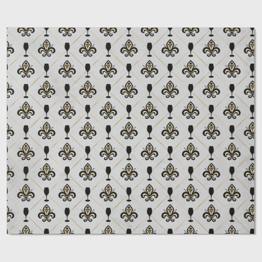  Paris Fleur de Lis Wine Cadeaupapier (Vlak)
