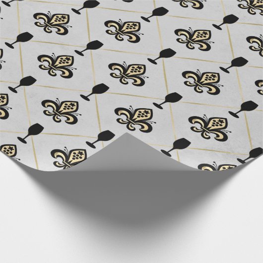  Paris Fleur de Lis Wine Cadeaupapier (Hoek)