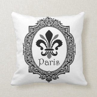 Paris Fleur Di Lis French Black & White Pillow Kussen