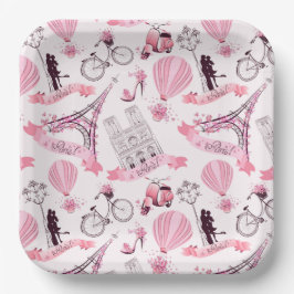 Paris Floral Papieren Bordje