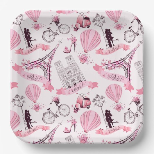 Paris Floral Papieren Bordje (Voorkant)