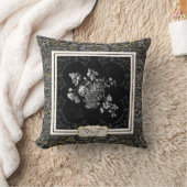 Paris  Flowers Marble Black in Gold Glitter Kussen (Deken)