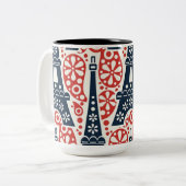 Paris Folk Floral tweekleurige mok (Voorkant links)