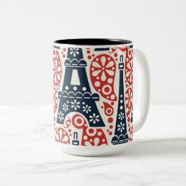 Paris Folk Floral tweekleurige mok