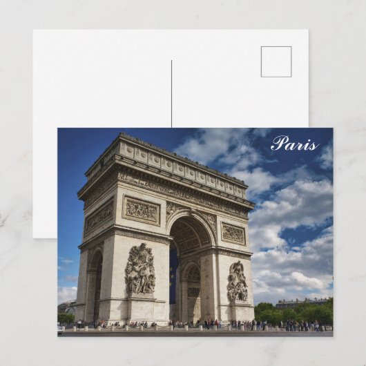 Paris France Arc De Triomphe Travel Photo Briefkaart (Voorkant / Achterkant)