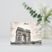 Paris France Arc De Triomphe Travel Photo Briefkaart (Staand voorkant)
