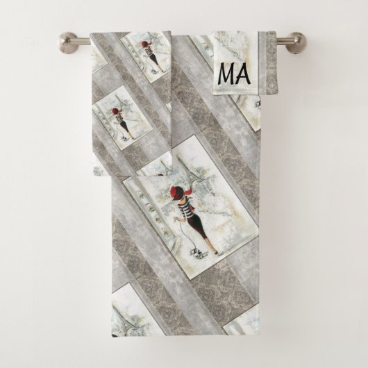 Paris France Bathroom Towel Sets Bad Handdoek (Insitu)