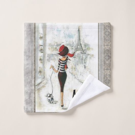 Paris France Bathroom Towel Sets Bad Handdoek (Wasdoekje)