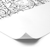 Paris France Black and White City Map Poster (Hoek)