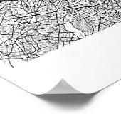 Paris France Blue Water Street Map Poster (Hoek)