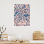 Paris - France Breezy City Map Poster (Keuken)