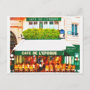 Paris France Cafe Waterverf Briefkaart