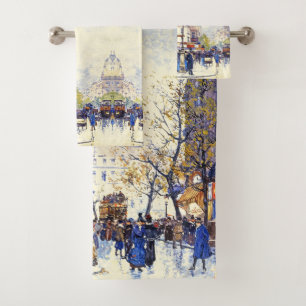 Paris France City Impressionisme Bath Towel Set Bad Handdoek