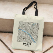 Paris, France, City Map Tote Bag