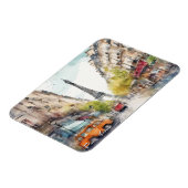 Paris France City Silhouette Waterverf Magneet (Linkerzijde)