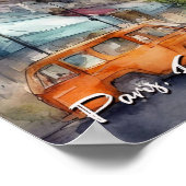 Paris France City Silhouette Waterverf Poster (Hoek)