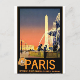 Paris France City Vintage Travel Briefkaart