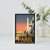 Paris France City Vintage Travel Briefkaart (Staand voorkant)