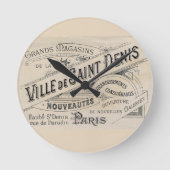 Paris, France Clock Ronde Klok (Voorkant)