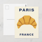 Paris France Croissant French Food Bakery Briefkaart (Voorkant / Achterkant)