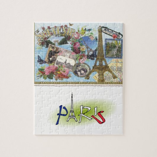 Paris France Decorative Jigzaag Puzzle Legpuzzel (Verticaal)