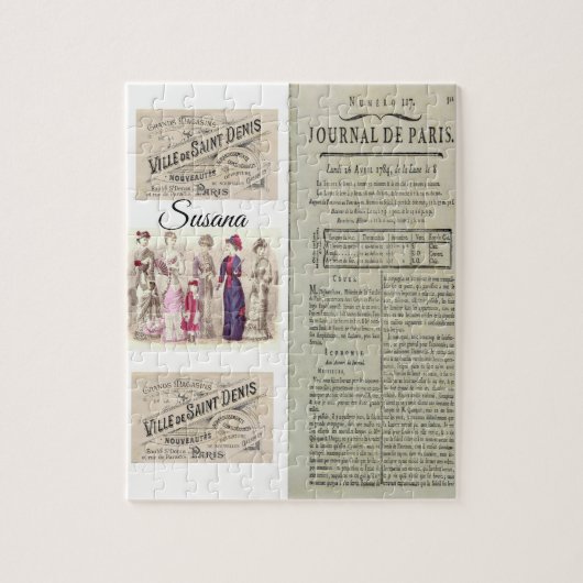 Paris France Decorative Jigzaag Puzzle Legpuzzel (Verticaal)